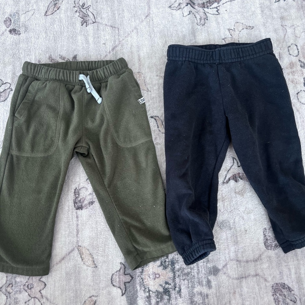 Carter's Kids Fleece Joggers - Olive and Black